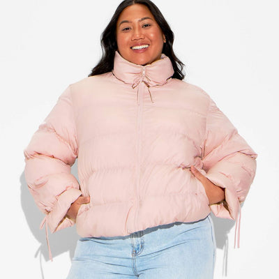 Open Box - Women's Bow Puffer Jacket - Wild Fable™ Pink XXL