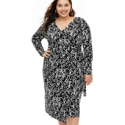 New - Diane von Furstenberg Women's Midi Wrap Dress Deep V-Neck Long Sleeve Diane von Furstenberg for TargetBullseye Deals