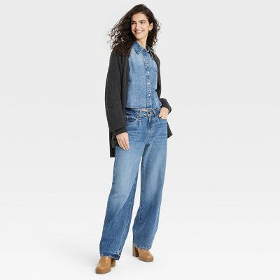 Universal Thread Women's Mid-Rise Baggy Jeans Classic 90's Vintage Straight Fit Universal ThreadBullseye Deals