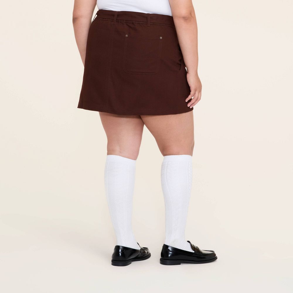 Open Box - Women's Belted Mini A-Line Skirt - Woolrich x Target Brown XXL