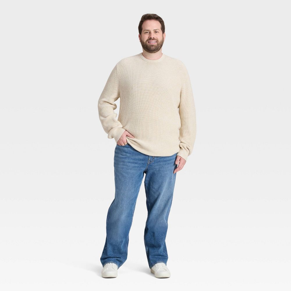 Open Box - Men’s Big & Tall Marled Crewneck Sweater - Goodfellow & Co™ Cream 3XL