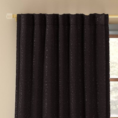 New - Blackout Embossed Velvet Curtain Panel - Threshold ThresholdBullseye Deals