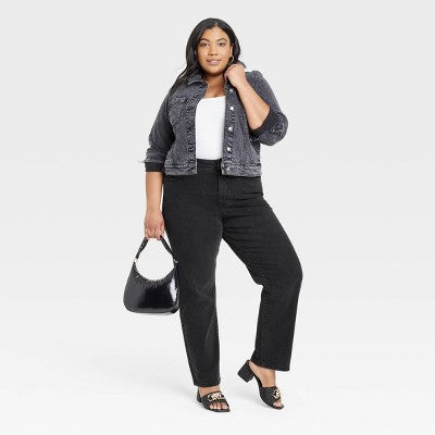 New - Ava & Viv Womens High Rise Regular Fit Full Straight Leg Jeans Midweight Ava & VivBullseye Deals