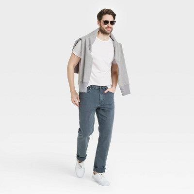New - Goodfellow & Co Men's Mid Rise Athletic Fit Relaxed Leg Ankle Jeans Midweight Goodfellow & CoBullseye Deals