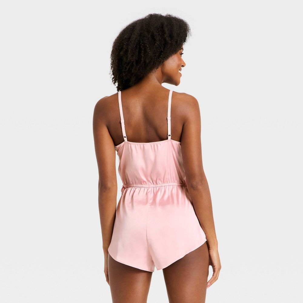 New - Women's Luxury Collection Satin Romper - Auden™ Pink S