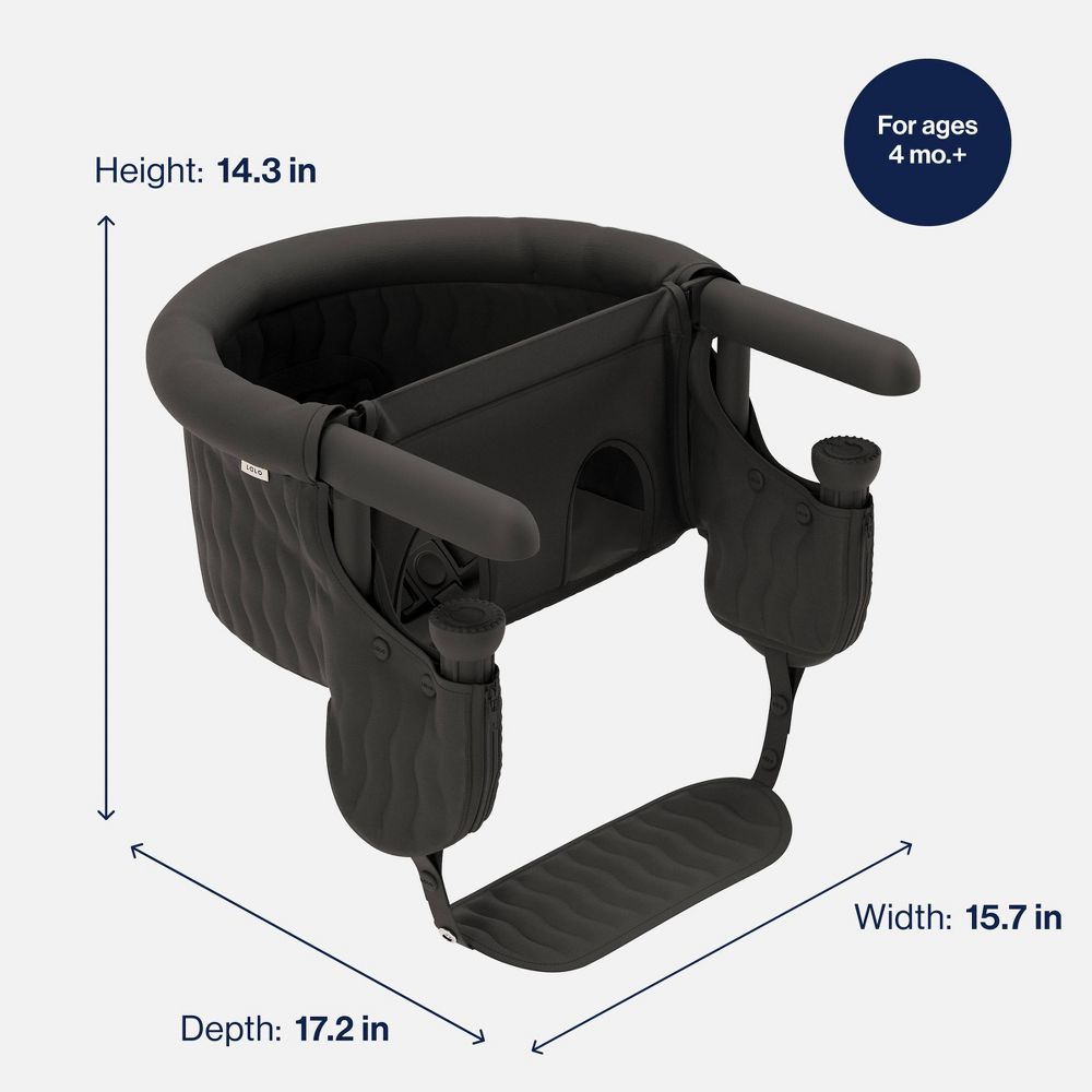 New - Lalo Hook-On High Chair with Attachable Silicone Tray - Black