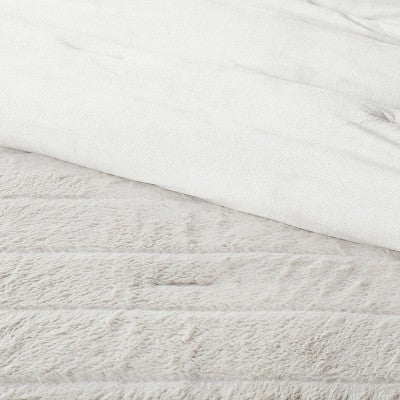 New - Threshold Luxe Faux-Fur Comforter & Sham Set Lightweight ThresholdBullseye Deals