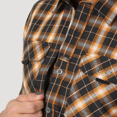 Wrangler Men's Utility Shirt Long Basic Adjustable Sleeves Hidden Zip WranglerBullseye Deals