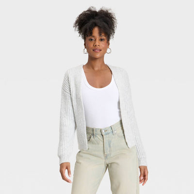New - Women's Cozy Cardigan - Universal Thread™ Light Gray XL