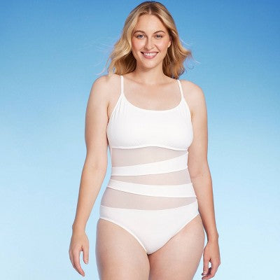 New - Shade & Shore Women's Mesh One Piece Swimsuit Bathing Suit Shade & ShoreBullseye Deals