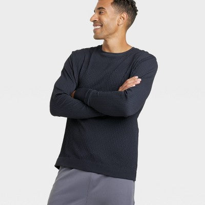 New - All In Motion Men's Pull-On Knit Sweater Seamless Casual Fit All in MotionBullseye Deals