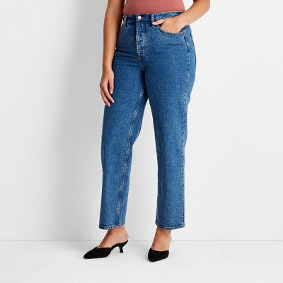 New - Women's High-Rise Straight Jeans - Universal Thread Universal ThreadBullseye Deals