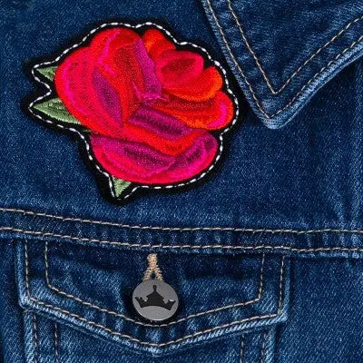 Girls' Disney Princess Belle Rose Denim Jacket - Authentic Disney BelleBullseye Deals