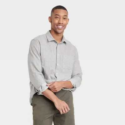Goodfellow & Co Men's Reversible Button Down Shirt Casual All-Season 100% Cotton Goodfellow & CoBullseye Deals