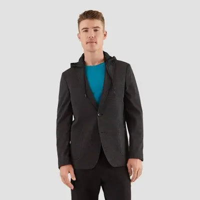 Haggar H26 Men's Button Up Tailored-Fit Blazer Jacket Removable Hoodie Haggar H26Bullseye Deals