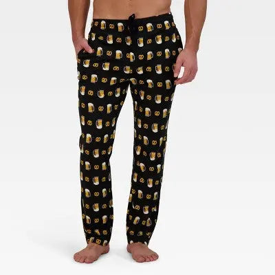 Hanes Premium Men's 2pk Beer & Pretzel Food Print Pajama Set Hanes PremiumBullseye Deals