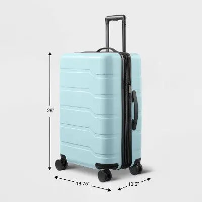 Hardside Medium Checked Suitcase Muddy Aqua - Open Open StoryBullseye Deals