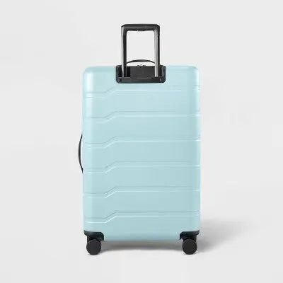 Hardside Medium Checked Suitcase Muddy Aqua - Open Open StoryBullseye Deals