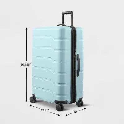 Hardside Medium Checked Suitcase Muddy Aqua - Open Open StoryBullseye Deals