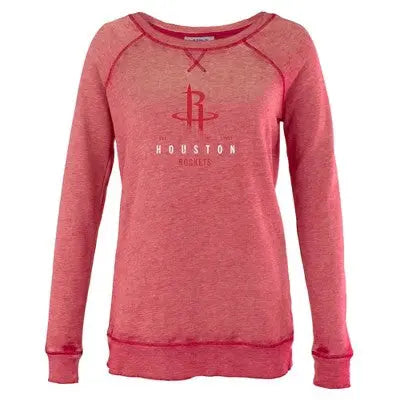 Houston Rockets Women's Burnout Crew Neck Retro Logo Fleece Sweatshirt Houston RocketsBullseye Deals