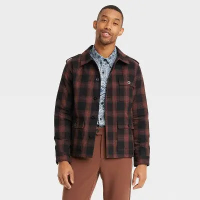Houston White Adult Lightweight Plaid Chore Jacket - Brown XL Houston WhiteBullseye Deals