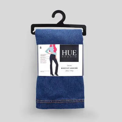 Hue Studio Women's Mid-Rise Bootcut Denim Leggings Real Back Pockets Wide Waistband Hue StudioBullseye Deals