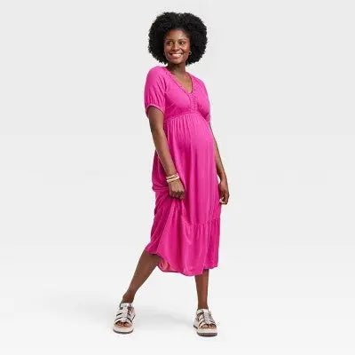 Isabel Maternity Cinch Waist Woven Dress: Effortless Elegance for Every Occasion - Secondipity