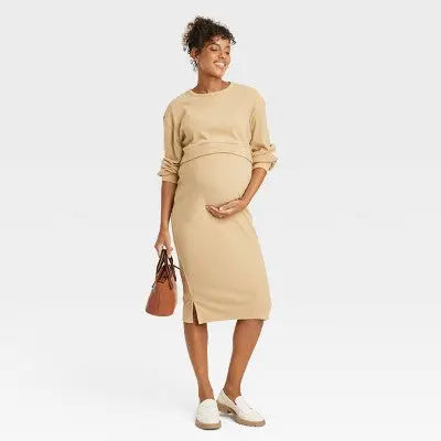 Isabel Maternity by Ingrid & Isabel Ribbed Maternity Crop Top and Midi Skirt Set Isabel Maternity by Ingrid & Isabel
