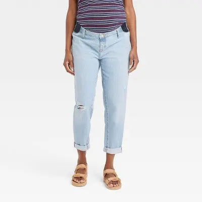 Isabel Maternity by Ingrid & Mid Rise Relaxed Fit Boyfriend Fit Ankle Jeans Isabel Maternity by Ingrid & IsabelBullseye Deals