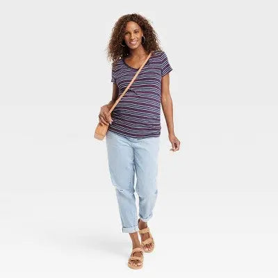 Isabel Maternity by Ingrid & Mid Rise Relaxed Fit Boyfriend Fit Ankle Jeans Isabel Maternity by Ingrid & IsabelBullseye Deals