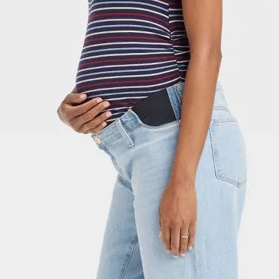 Isabel Maternity by Ingrid & Mid Rise Relaxed Fit Boyfriend Fit Ankle Jeans Isabel Maternity by Ingrid & IsabelBullseye Deals
