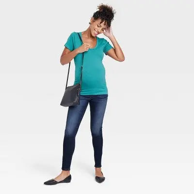 Isabel Maternity by Ingrid & Mid Rise Skinny Leg Ankle Jeans Heavyweight Isabel Maternity by Ingrid & IsabelBullseye Deals