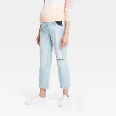 Isabel Maternity by Ingrid & Mid Rise Straight Leg Crop Jeans Midweight Isabel Maternity by Ingrid & IsabelBullseye Deals