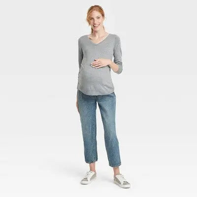 Isabel Maternity by Ingrid & Mid Rise Straight Leg Crop Jeans Midweight Isabel Maternity by Ingrid & IsabelBullseye Deals