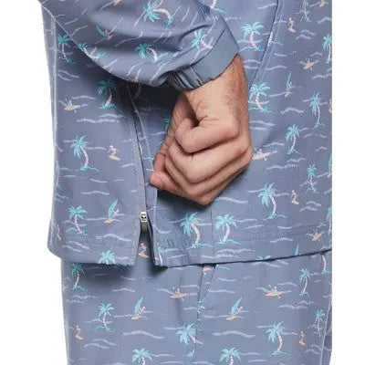 Jack Nicklaus Men's Quarter Zip-Up Hooded Tropical Print Hoodie Kangaroo Pocket Jack NicklausBullseye Deals