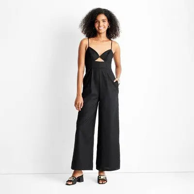 Open Box - Women's Strappy Cut-Out Wide Leg Jumpsuit - Future Collective with Jenny K. Lopez Future Collective w/Jenny K LopezBullseye Deals