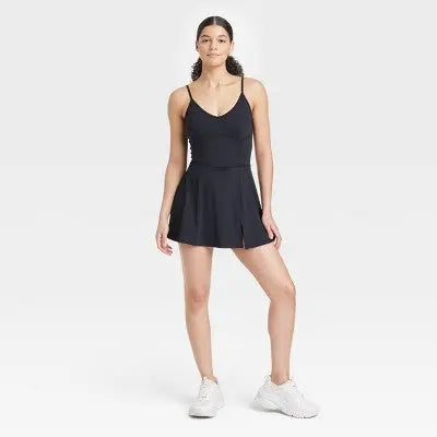 JoyLab Women's Corset Detail Active Mini Dress: Moisture-Wicking Built-In Shorts JoyLab