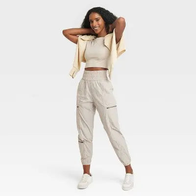 JoyLab Women's High Rise Relaxed Leg Full Cargo Pants Midweight JoyLabBullseye Deals