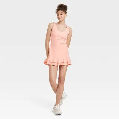 JoyLab Women's Ruffle Athletic Active Tennis Workout A-Line Dress JoyLabBullseye Deals