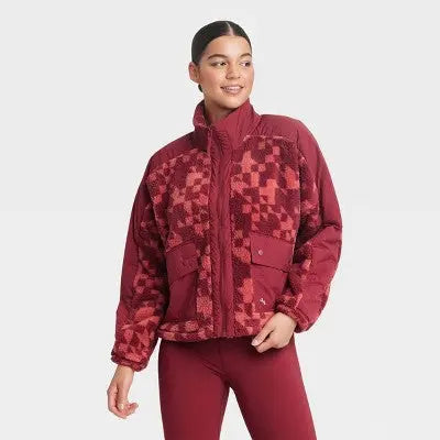 Joylab Women's Zip-Up Cropped Winter High-Pile Fleece Jacket Relaxed Fit JoyLabBullseye Deals