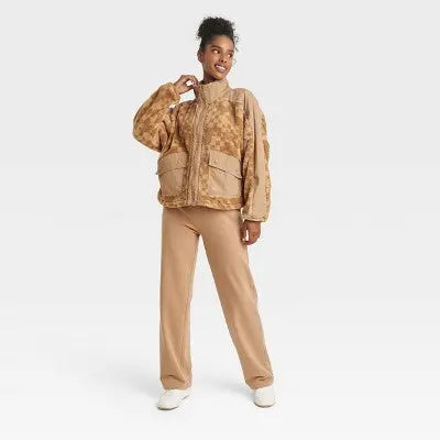 Joylab Women's Zip-Up Cropped Winter High-Pile Fleece Jacket Relaxed Fit JoyLabBullseye Deals