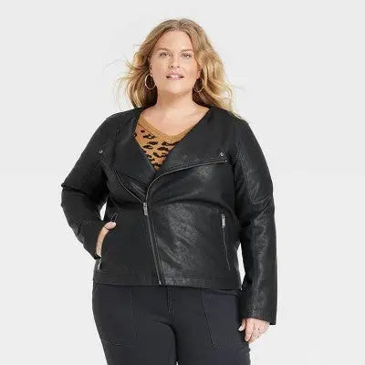 Knox Rose Women's Black Moto Jacket with Silver Hardware Knox RoseBullseye Deals