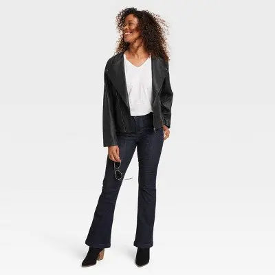 Knox Rose Women's Black Moto Jacket with Silver Hardware Knox RoseBullseye Deals