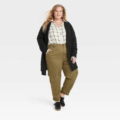 Knox Rose Women's Cable-Knit Open-Front Cardigan with Ribbed Cuffs Knox RoseBullseye Deals