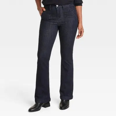 Knox Rose Women's High Rise Standard Fit Full Flare Jeans Heavyweight Knox RoseBullseye Deals