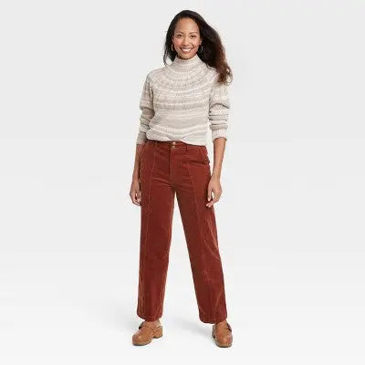 Knox Rose Womens Plus High Rise Casual Fit Full Corduroy Pants Midweight Knox RoseBullseye Deals