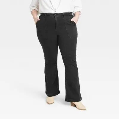 Knox Rose Womens Plus High Rise Standard Fit Full Flare Jeans Heavyweight Knox RoseBullseye Deals