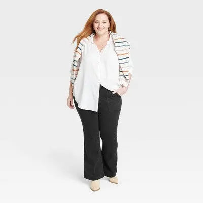 Knox Rose Womens Plus High Rise Standard Fit Full Flare Jeans Heavyweight Knox RoseBullseye Deals