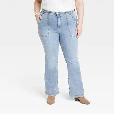 Knox Rose Womens Plus High Rise Standard Fit Full Flare Jeans Heavyweight Knox RoseBullseye Deals