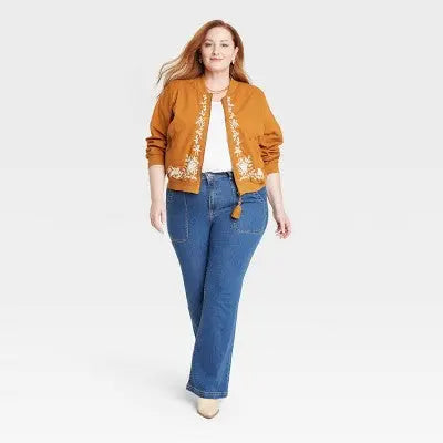 Knox Rose Womens Plus High Rise Standard Fit Full Flare Jeans Heavyweight Knox RoseBullseye Deals